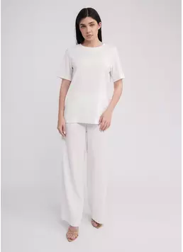 Комплект футболка та штани з жатки RUMPLE RICH 5125/260 milk (білий)