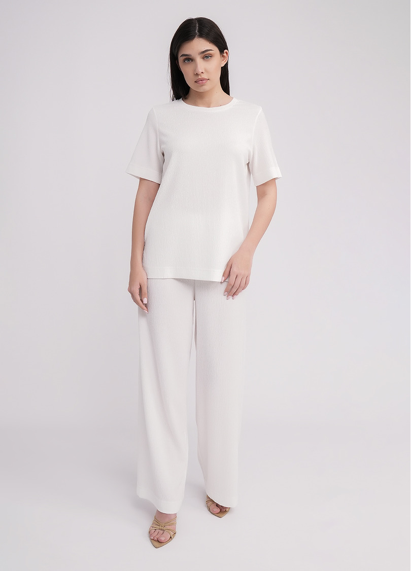 Комплект футболка та штани з жатки RUMPLE RICH 5125/260 milk (білий)