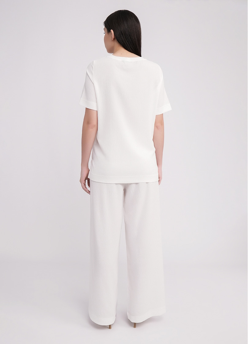 Комплект футболка та штани з жатки RUMPLE RICH 5125/260 milk (білий)