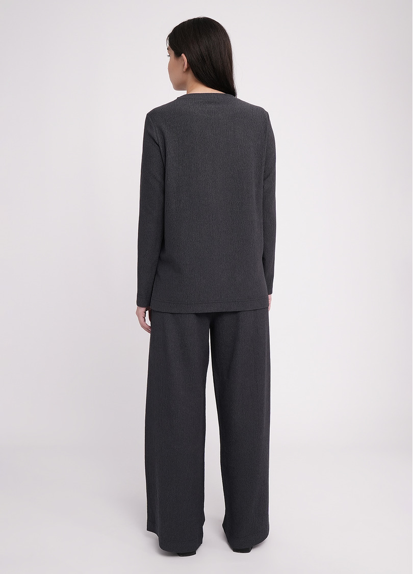 Комплект лонгслив и штаны из жатки RUMPLE RICH 5342/260 graphite (серый)