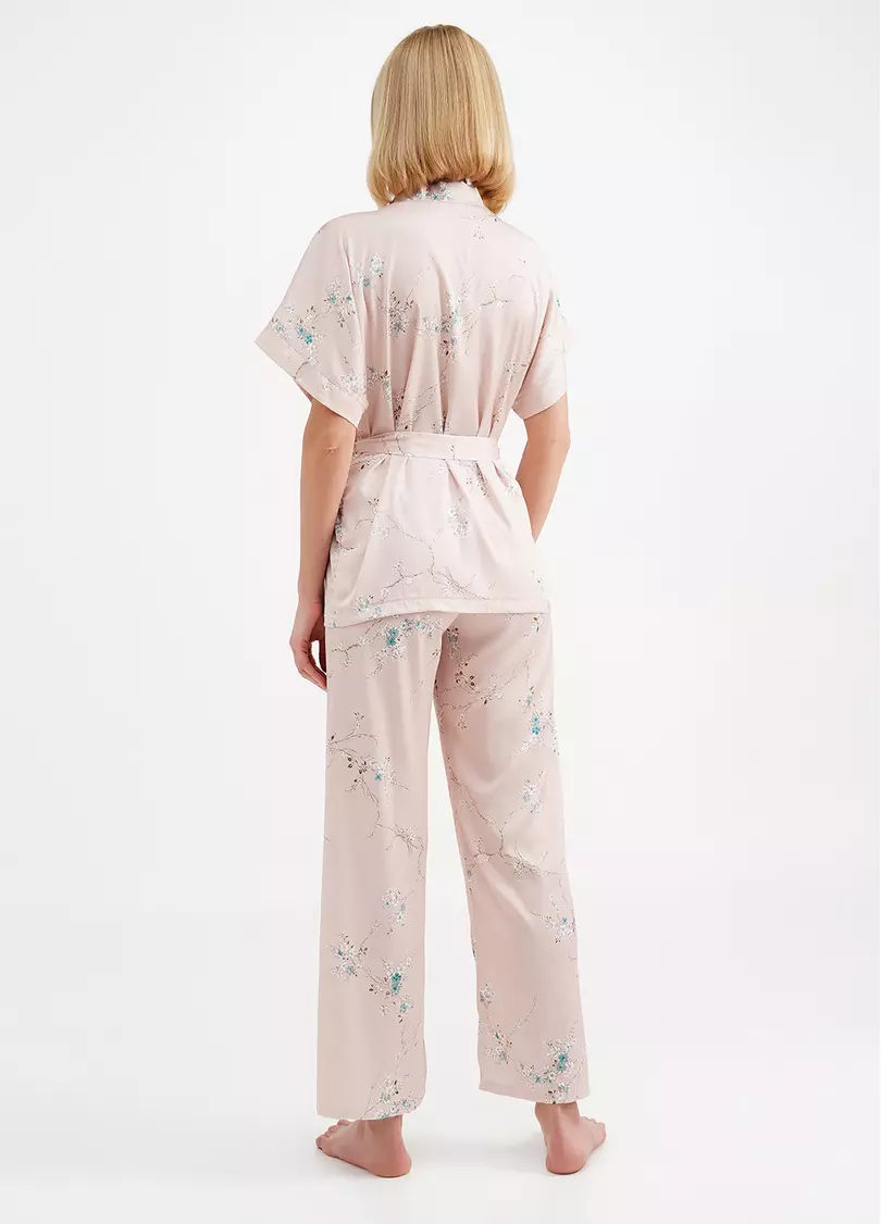 Шелковый комплект с жакетом на запах SAKURA 5603/050 beige (бежевый)