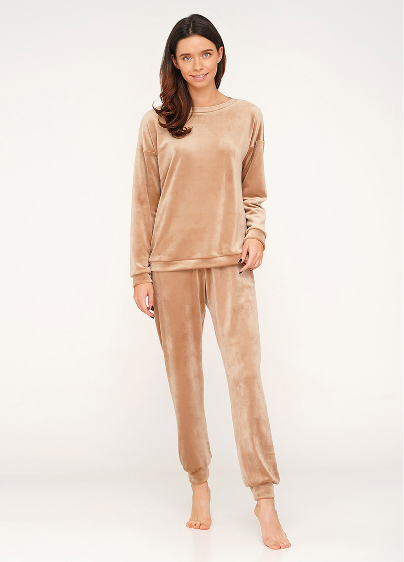 Домашній комплект з велюру SOFT WINTER 5305/080 camel (бежевий)