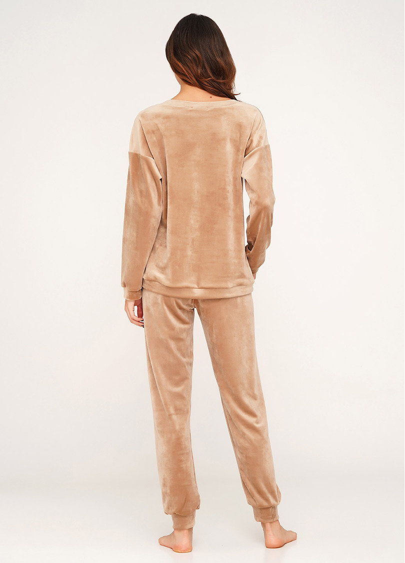 Домашній комплект з велюру SOFT WINTER 5305/080 camel (бежевий)