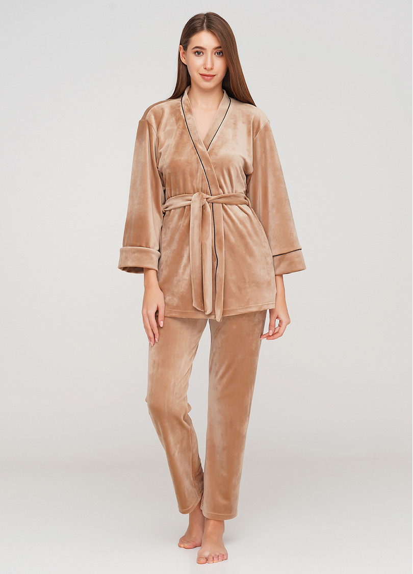 Теплий велюровий комплект SOFT WINTER 5505/080 camel (бежевий)