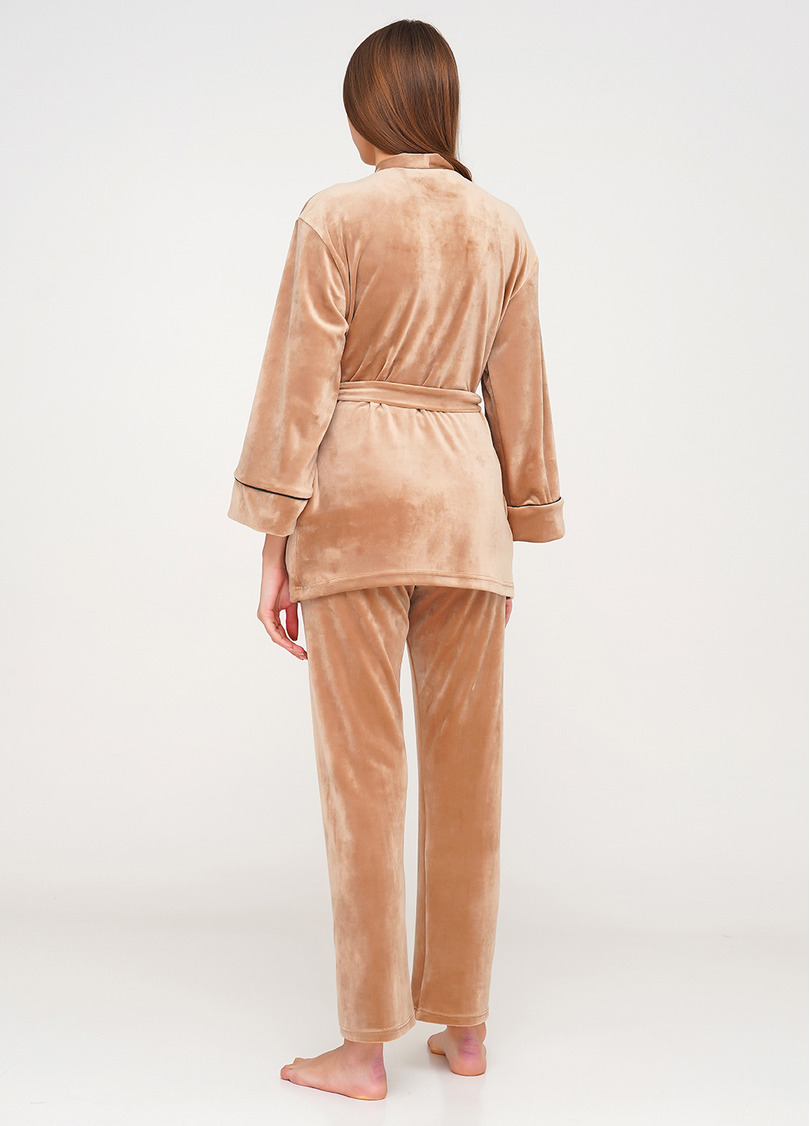 Теплий велюровий комплект SOFT WINTER 5505/080 camel (бежевий)