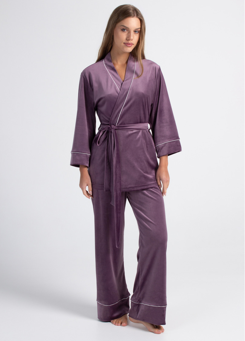 Велюровий комплект на запах SOFT WINTER 5606/080 lavender purple (фіолетовий)