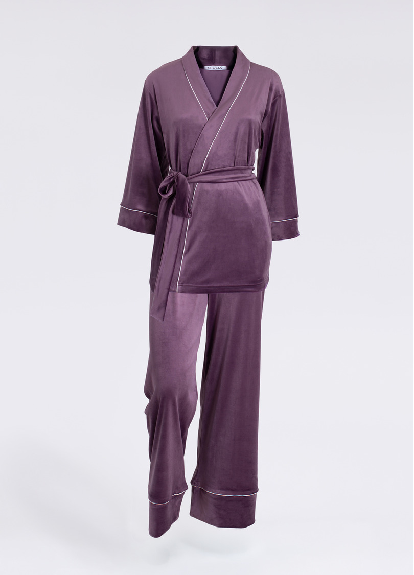 Велюровий комплект на запах SOFT WINTER 5606/080 lavender purple (фіолетовий)