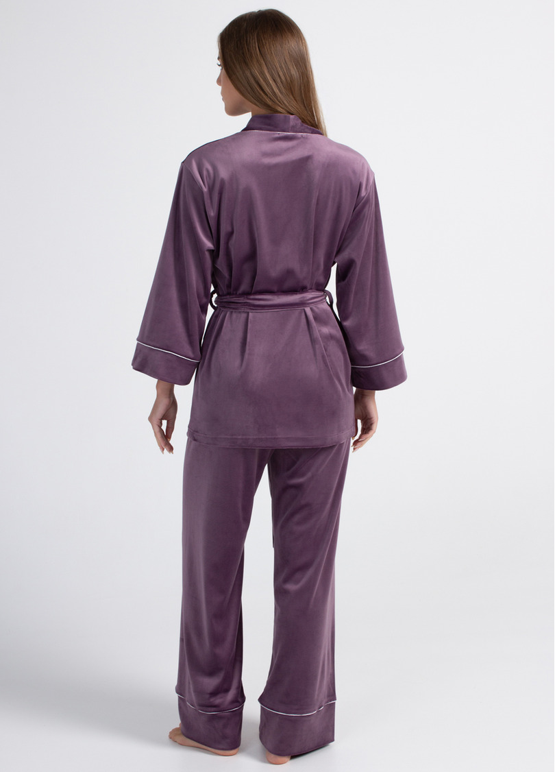 Велюровий комплект на запах SOFT WINTER 5606/080 lavender purple (фіолетовий)