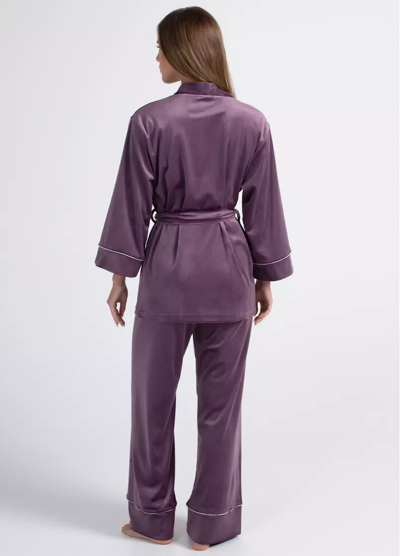 Велюровий комплект на запах SOFT WINTER 5606/080 lavender purple (фіолетовий)