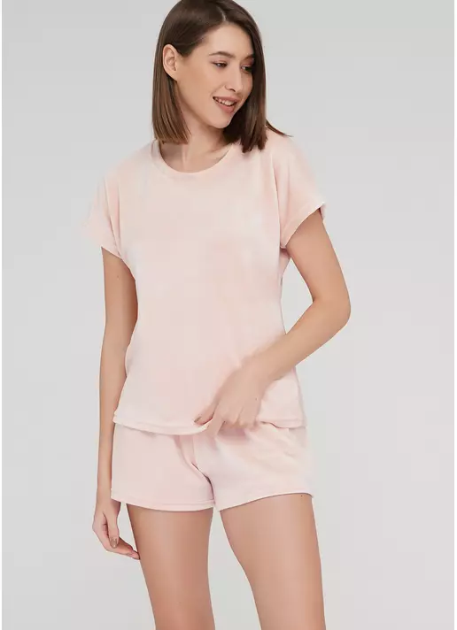 Домашний велюровый комплект SOFT WINTER 6123/080 powder (белый)