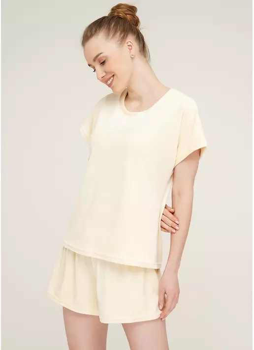 Домашний велюровый комплект SOFT WINTER 6123/080 vanilla (желтый)