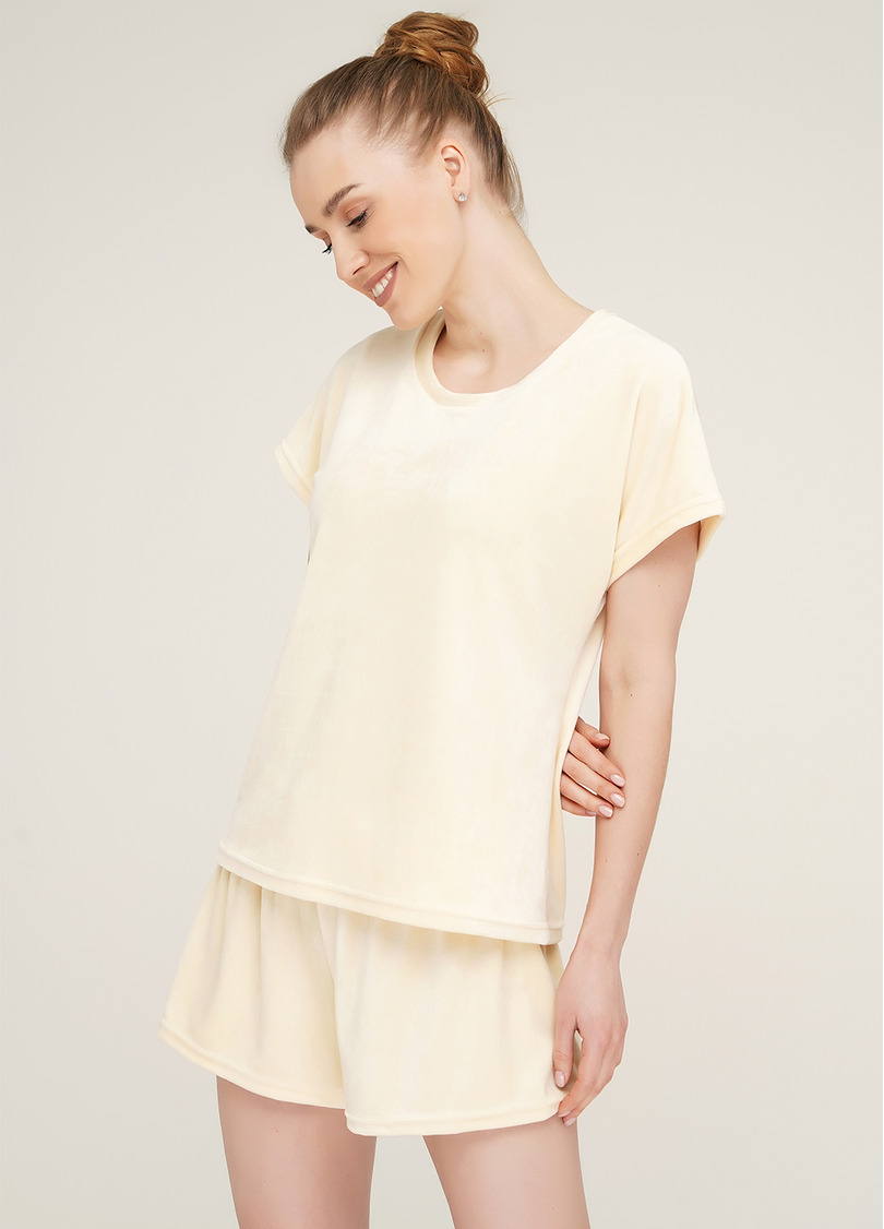 Домашній велюровий комплект SOFT WINTER 6123/080 vanilla (жовтий)