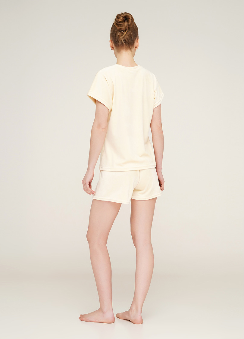 Домашній велюровий комплект SOFT WINTER 6123/080 vanilla (жовтий)