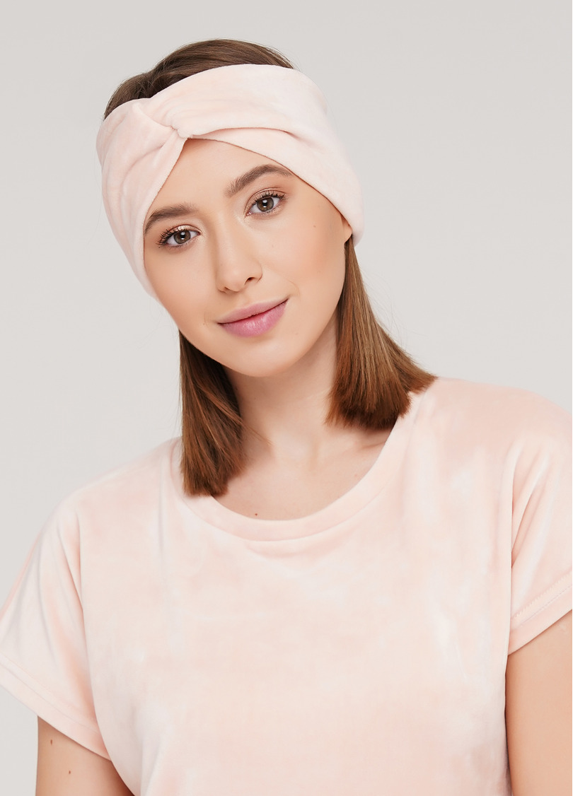 Велюровая повязка на голову SOFT WINTER powder (белый)