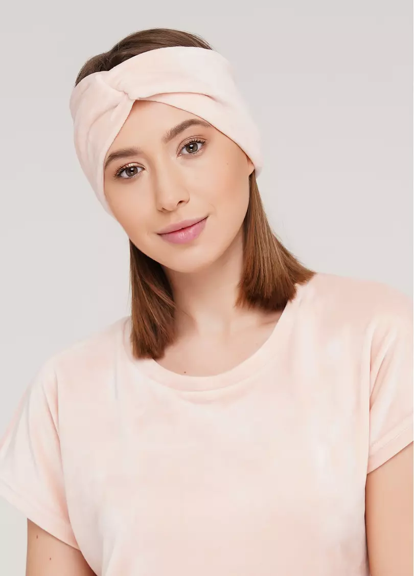 Велюровая повязка на голову SOFT WINTER powder (белый)