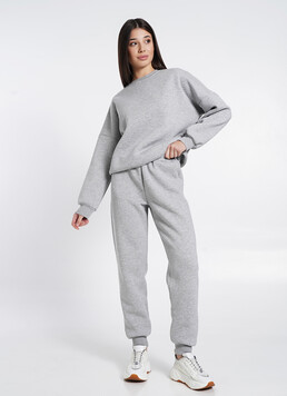 Комплект на флисе свитшот и штаны SPORT STYLE 5806/170 grey melange (серый)