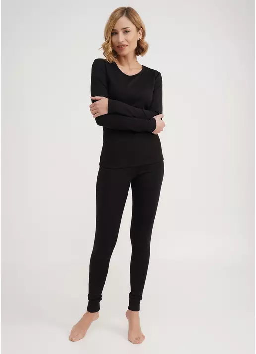 Термо-комплект лонгслив и штаны на манжетах THERMO SPORT 5313/200 black (черный)