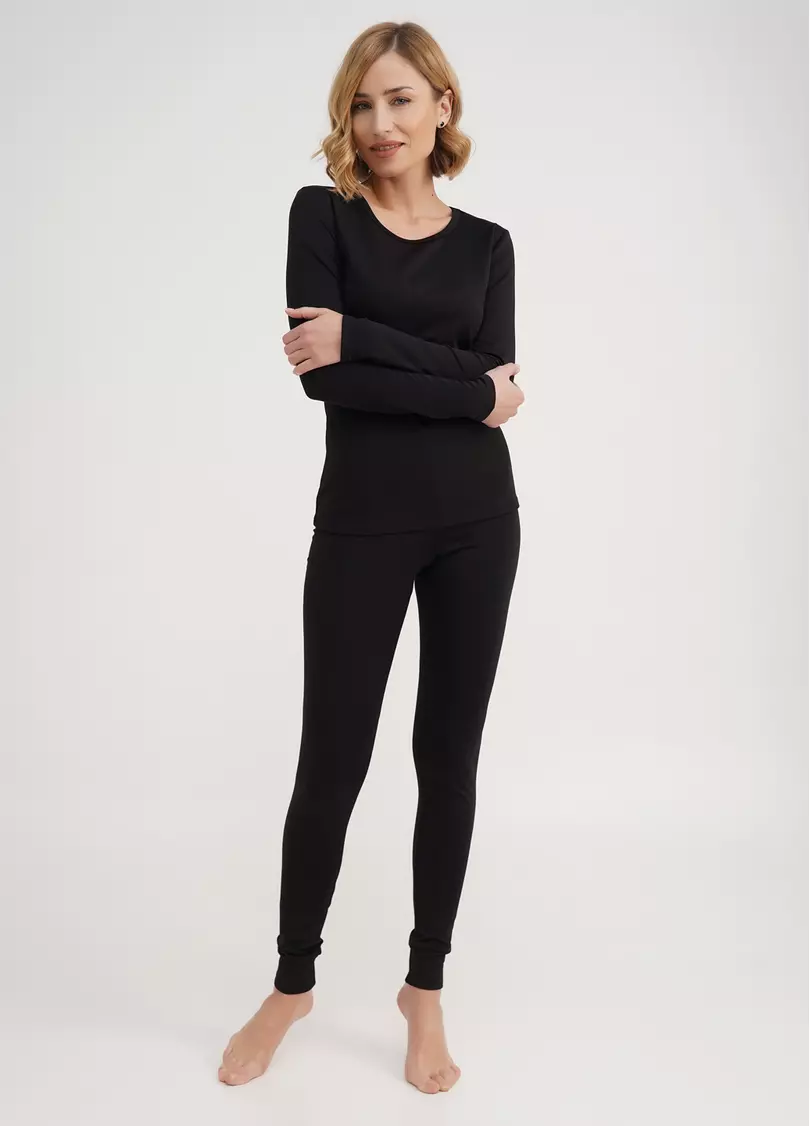 Термо-комплект лонгслив и штаны на манжетах THERMO SPORT 5313/200 black (черный)