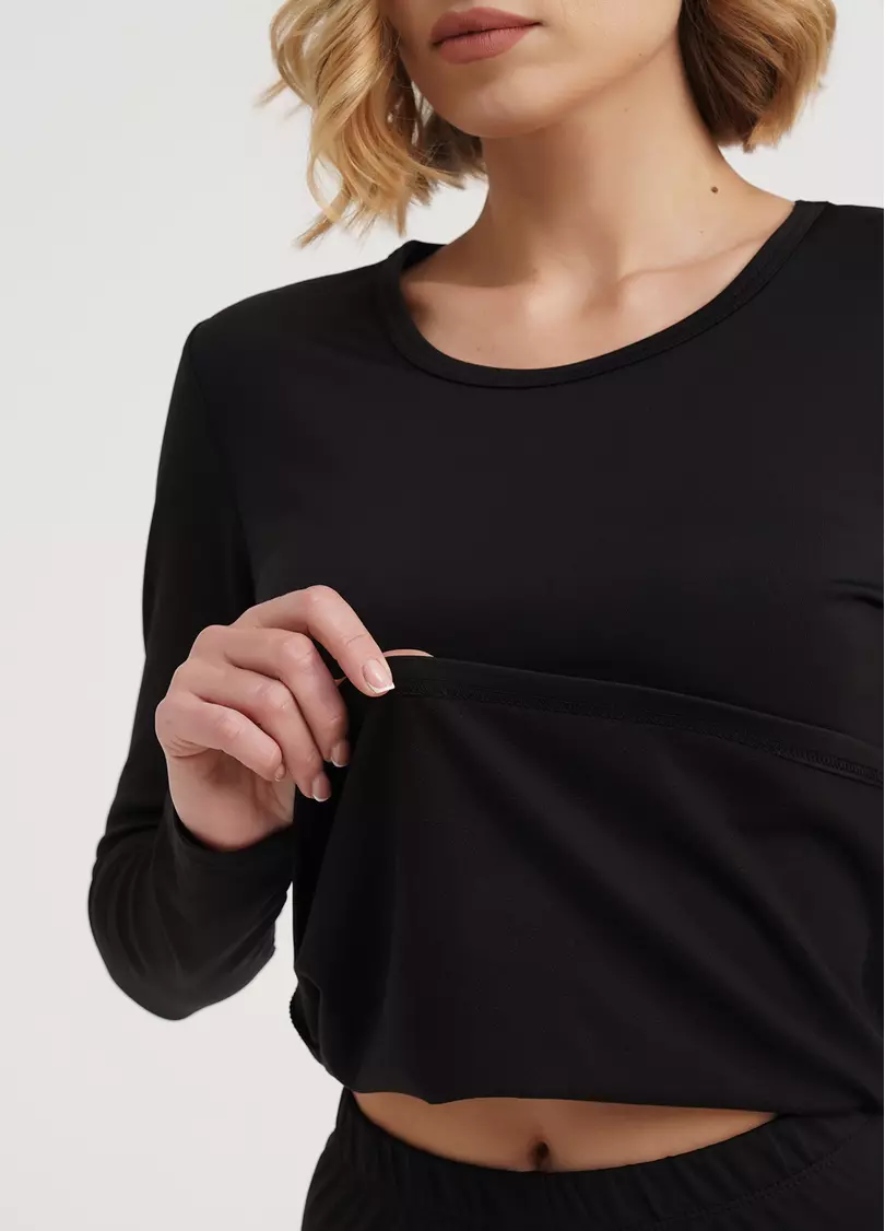 Термо-комплект лонгслив и штаны на манжетах THERMO SPORT 5313/200 black (черный)