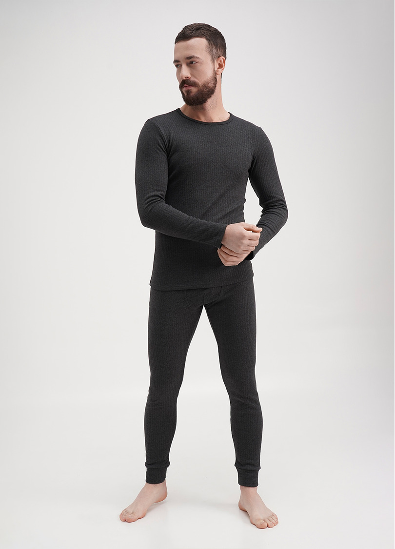 Мужской термокомплект в рубчик THERMO SPORT 9902/190 dark grey (серый)