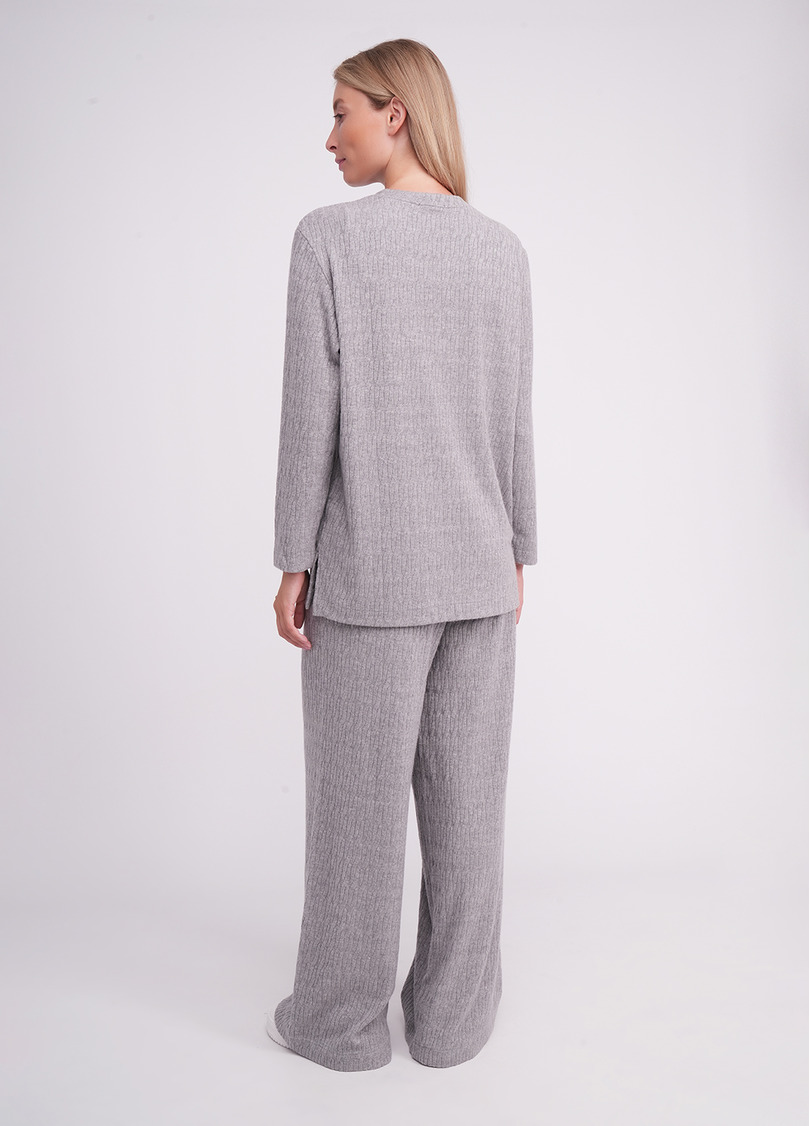 Комплект в косичку кофта и брюки TWINKET 5810/270 ash grey melange (серый)