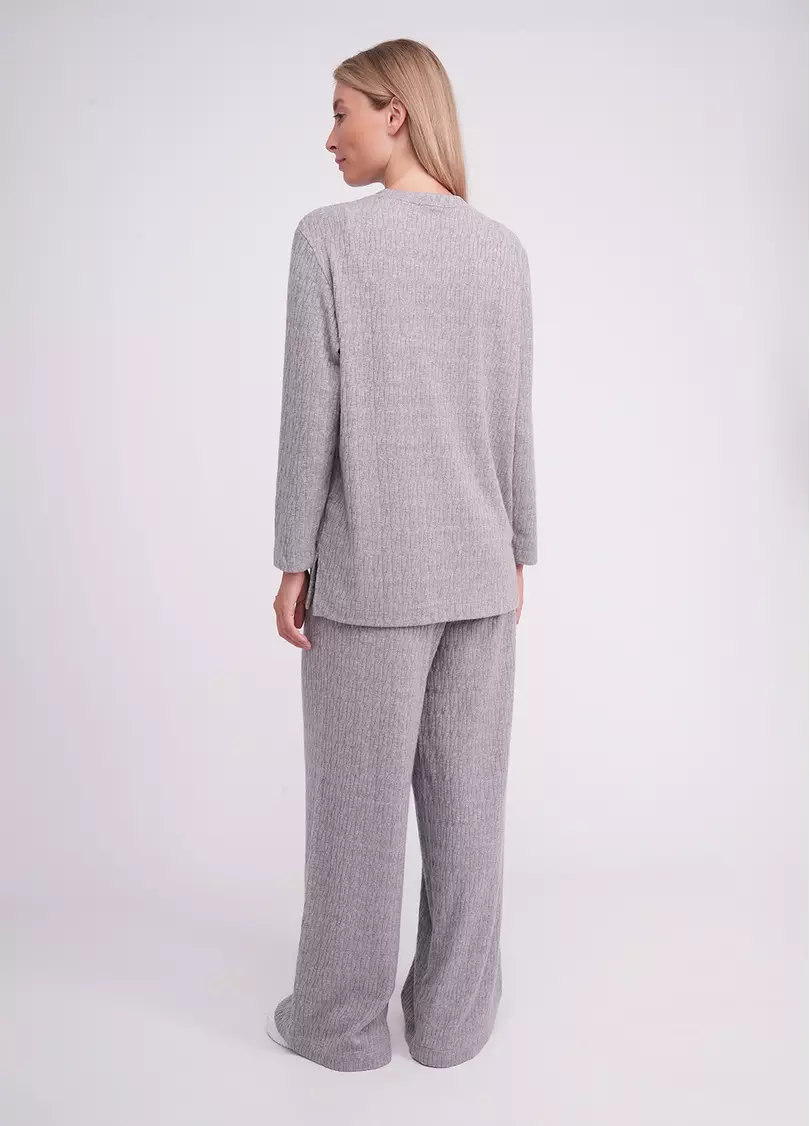 Комплект в косичку кофта та штани TWINKET 5810/270 ash grey melange (сірий)