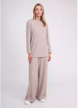 Комплект в косичку кофта та штани TWINKET 5810/270 oatmeal melange (бежевий) Комплект в косичку кофта та штани TWINKET 5810/270 oatmeal melange (бежевий)