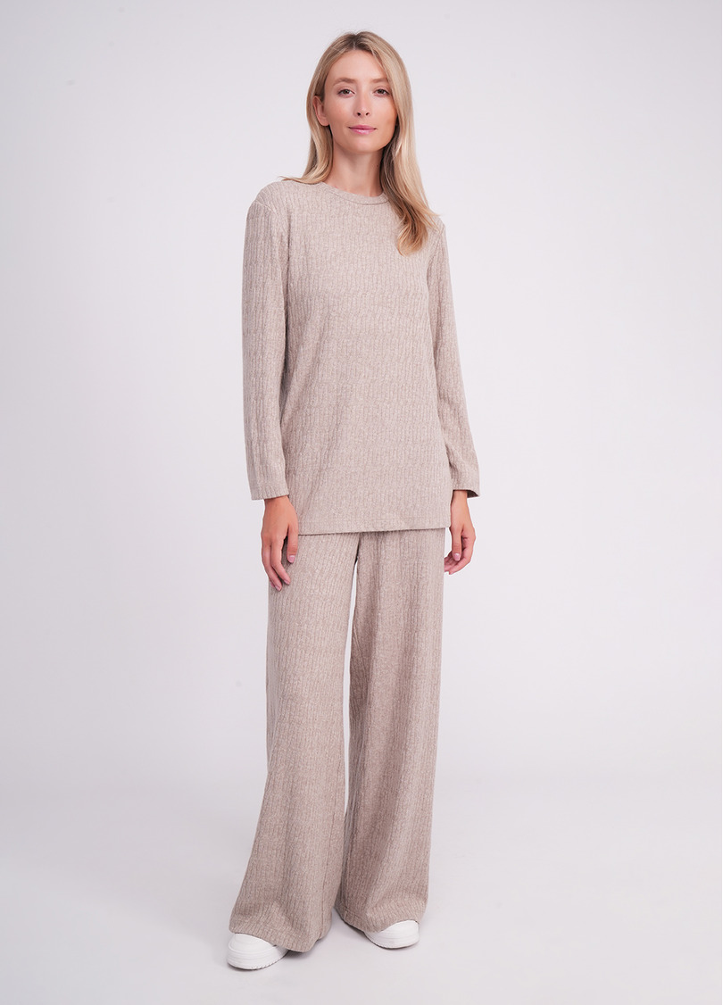 Комплект в косичку кофта и брюки TWINKET 5810/270 oatmeal melange (бежевый)