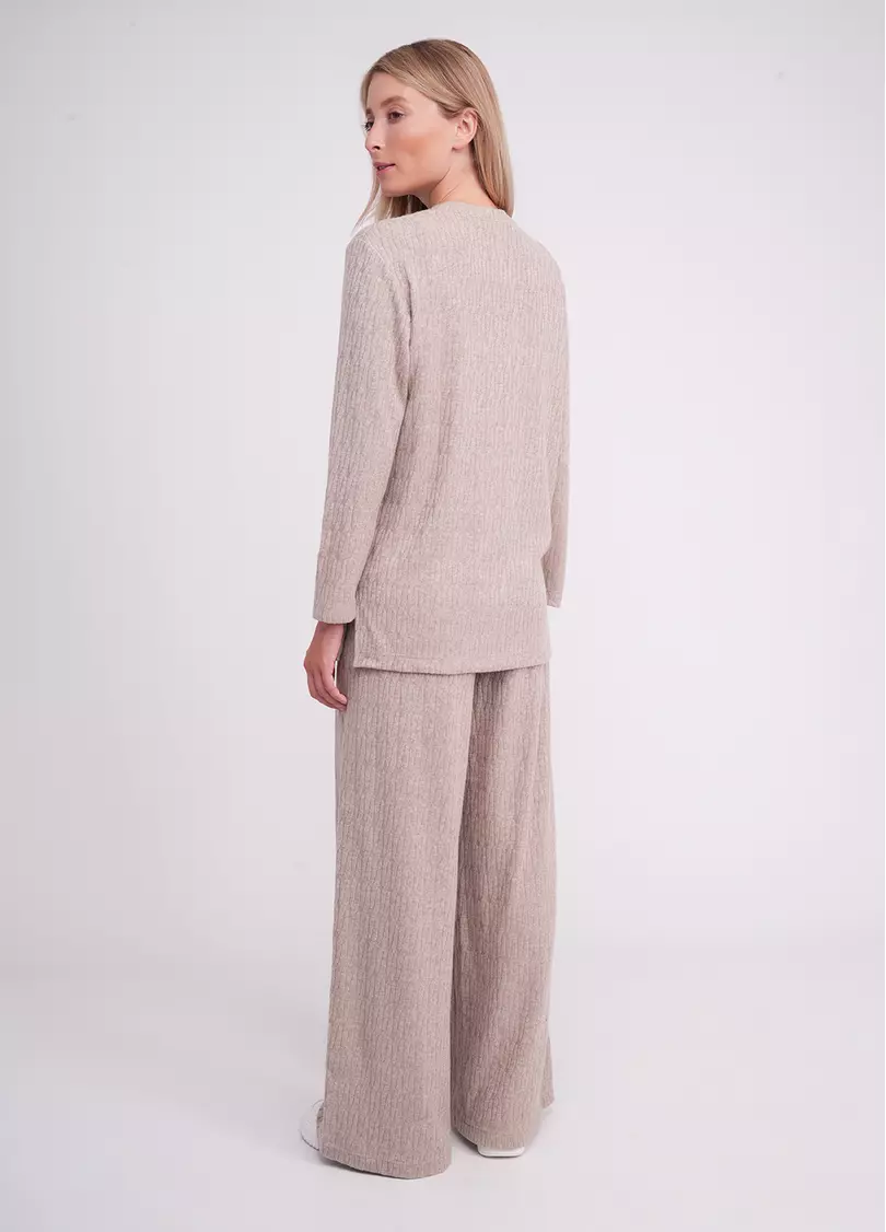 Комплект в косичку кофта та штани TWINKET 5810/270 oatmeal melange (бежевий)