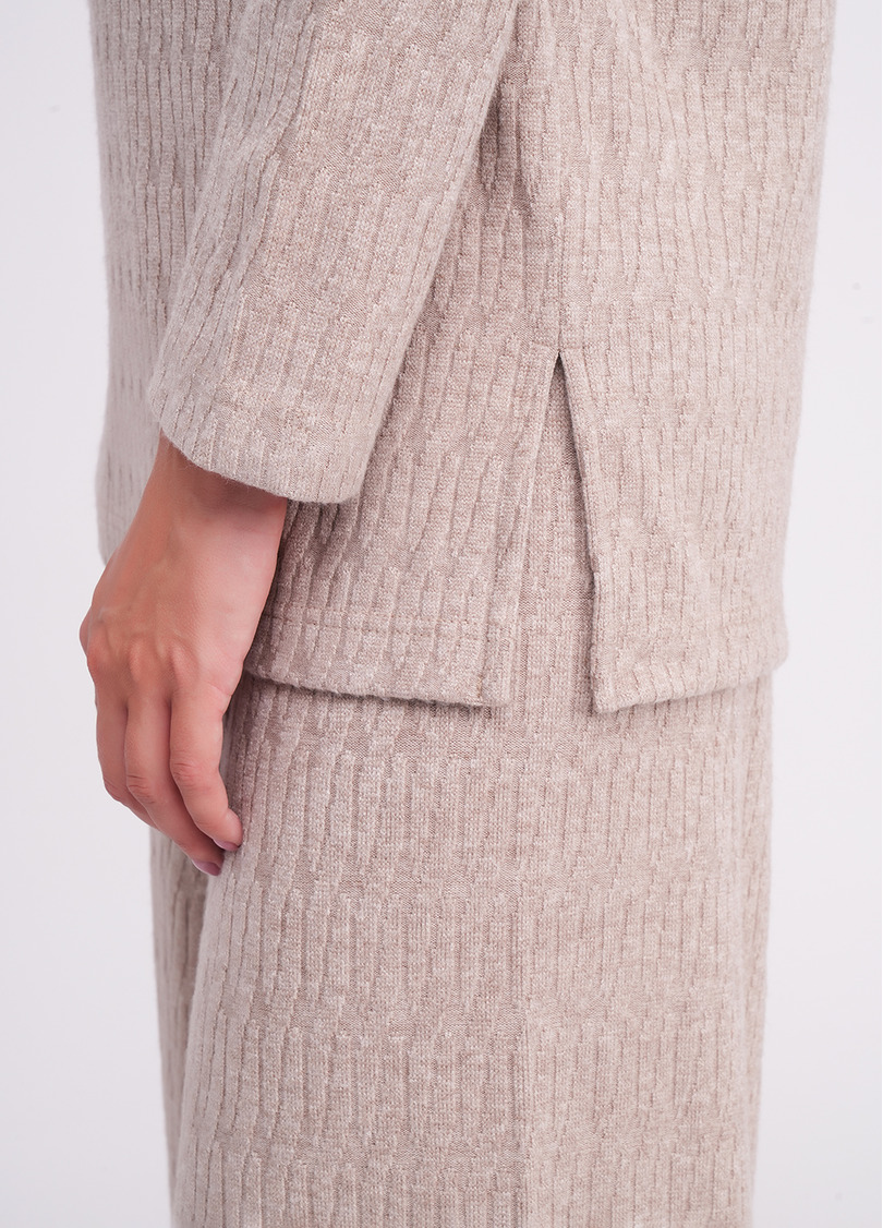 Комплект в косичку кофта и брюки TWINKET 5810/270 oatmeal melange (бежевый)