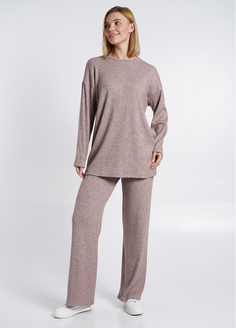 Вязаный комплект WARMLY TOUCH 5809/150 dark beige melange (бежевый)