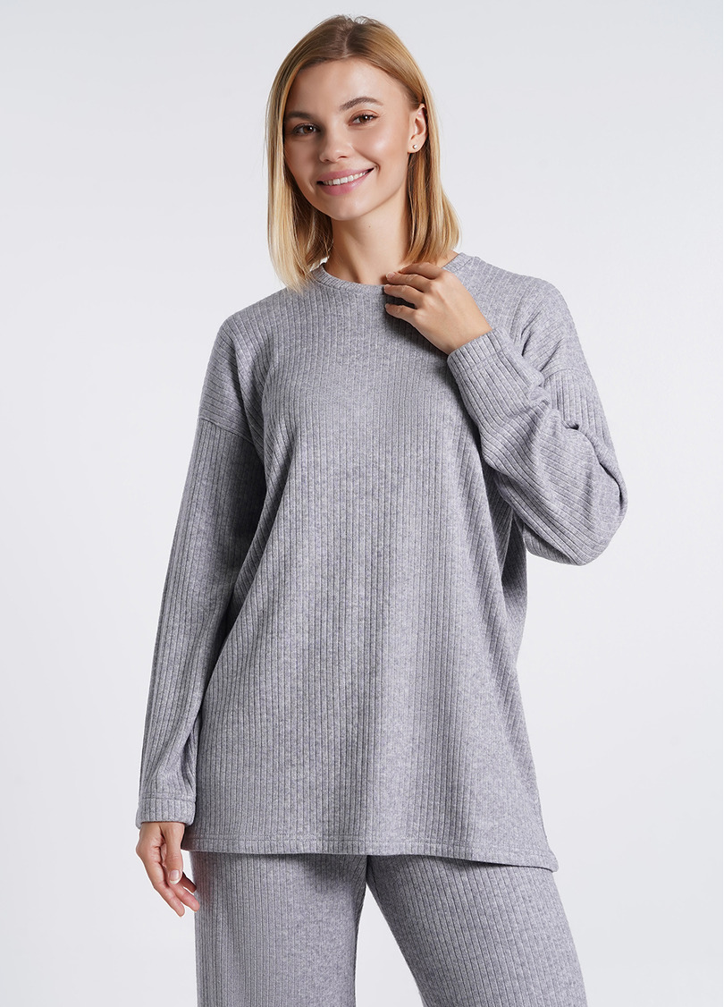 Вязаный комплект WARMLY TOUCH 5809/150 light grey melange (серый)