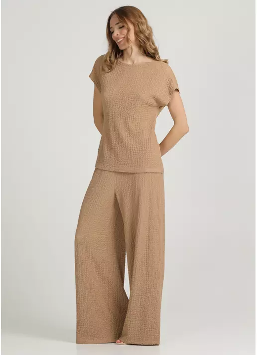 Комплект з жатої тканини WHISPERED FOLDS 5123/260 dark beige (бежевий)