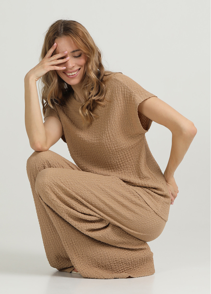 Комплект з жатої тканини WHISPERED FOLDS 5123/260 dark beige (бежевий)