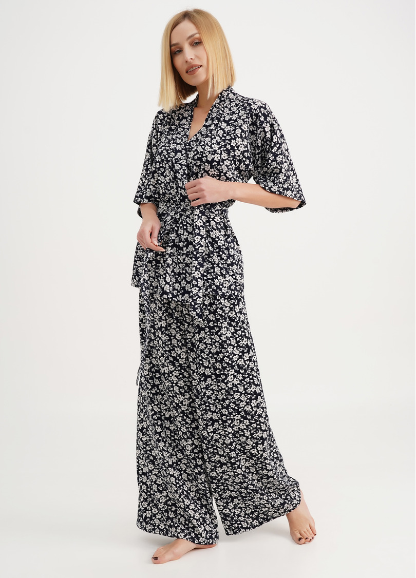 Комплект з жакетом та широкими штанами у квіти WILDFLOWERS 5601/040 blue (синій)