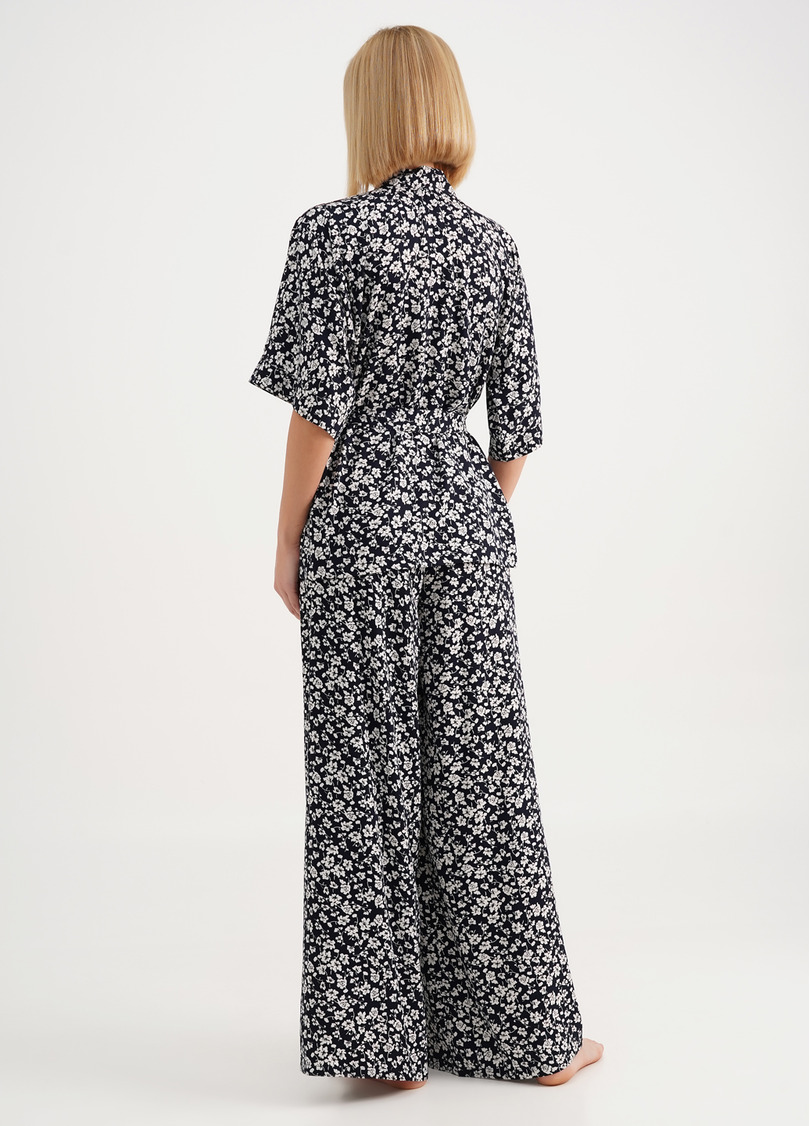 Комплект з жакетом та широкими штанами у квіти WILDFLOWERS 5601/040 blue (синій)