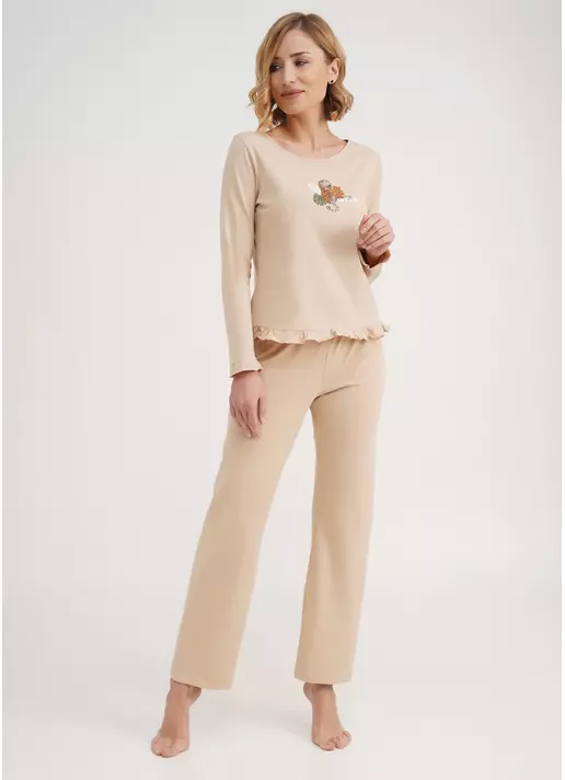 Бавовняна піжама комплект AMOUR 5336/010 beige (бежевий)