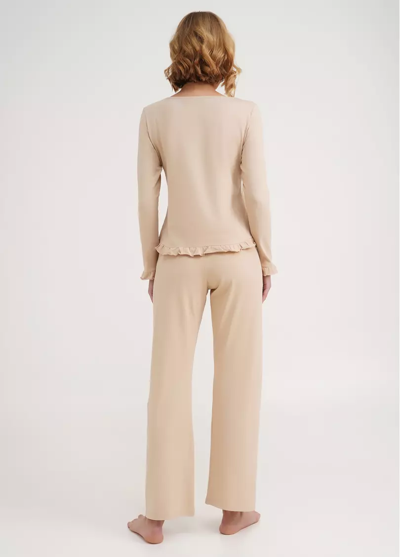 Хлопковая пижама комплект AMOUR 5336/010 beige (бежевый)