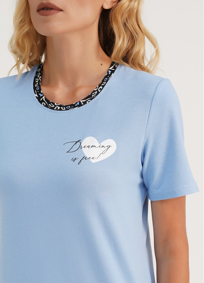 Піжама бавовняна з широкими штанами-палаццо ANIMAL 5120/010 blue/animal (блакитний)