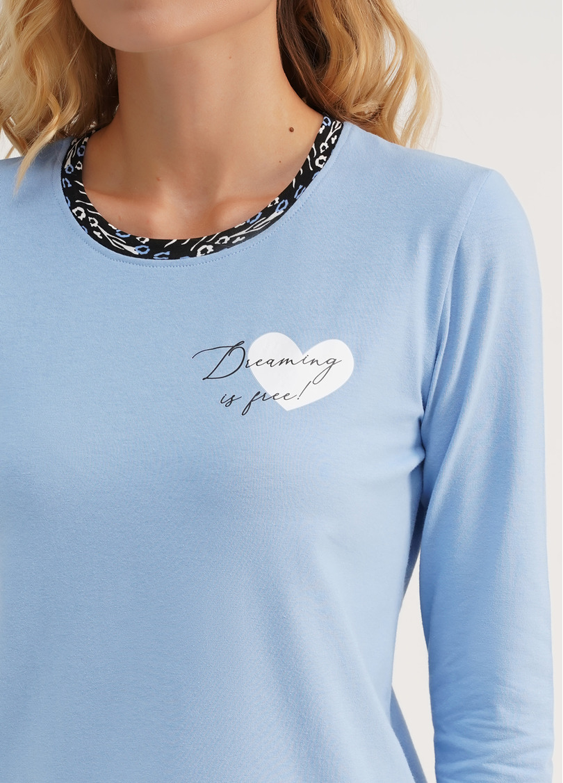 Піжама лонгслів та штани на манжетах ANIMAL 5326/010 blue/animal (блакитний)