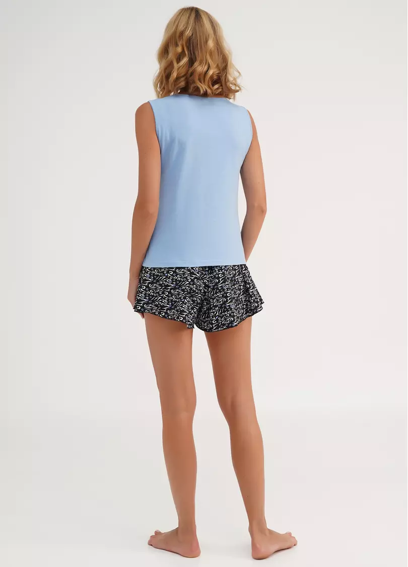 Пижама хлопковая майка и шорты ANIMAL 6034/010 blue/animal (голубой)