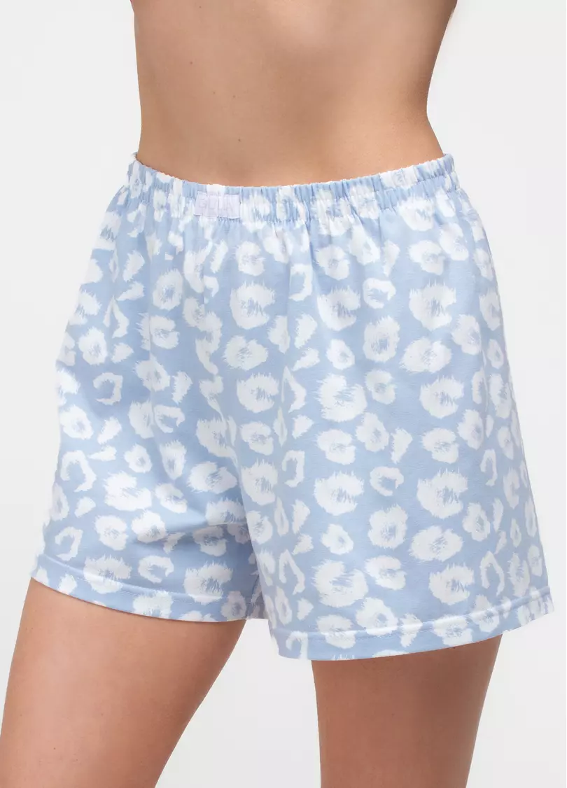 Піжама з леопардовим принтом COTTON BLOOM 6132/010 (блакитний)