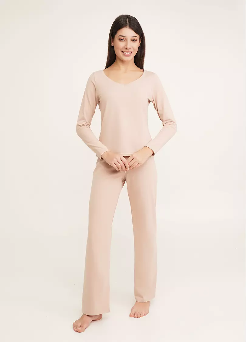 Пижама из хлопка DELICATE DREAMS 5338/010 creamy beige (бежевый)