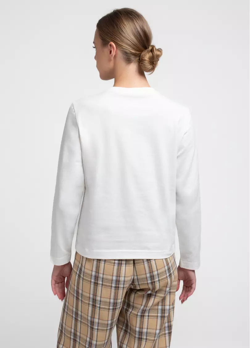 Пижамный комплект EMBERLIGHT 5344/300 milk print/caramel check (белый/коричневый)