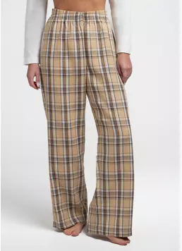 Картаті штани з байки EMBERLIGHT 4335/300 caramel check (коричневий)