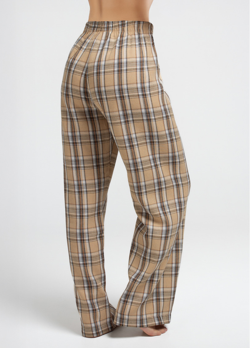 Пижамный комплект EMBERLIGHT 5344/300 milk print/caramel check (белый/коричневый)