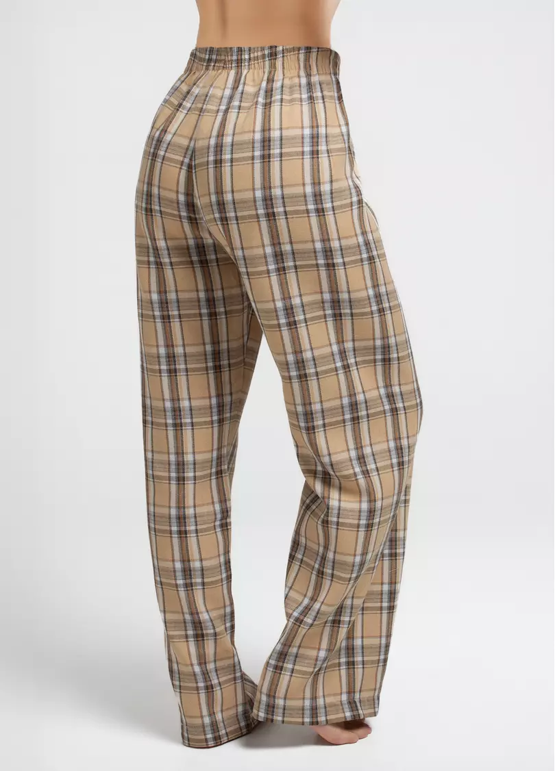 Пижамный комплект EMBERLIGHT 5344/300 milk print/caramel check (белый/коричневый)