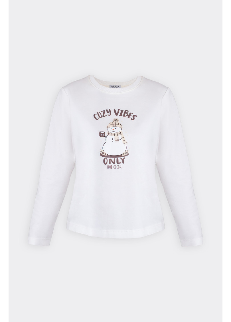 Лонгслив с принтом EMBERLIGHT 7005/010 milk print (белый)