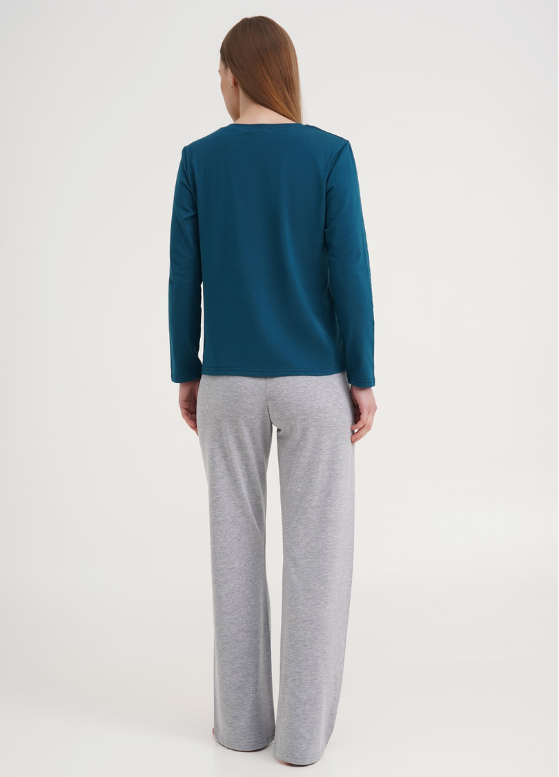 Пижама с принтом елки FAVORITE TIME 5315/010 blue/light grey melange (синий/серый)