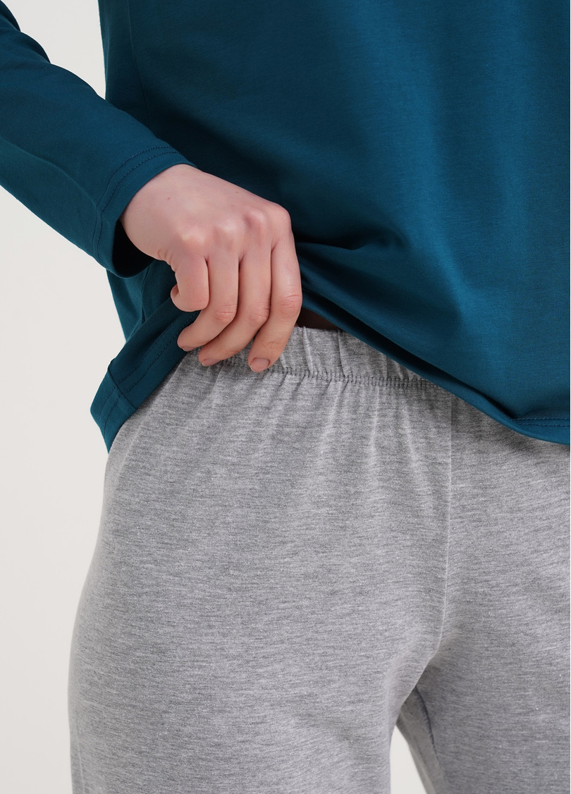 Пижама с принтом елки FAVORITE TIME 5315/010 blue/light grey melange (синий/серый)